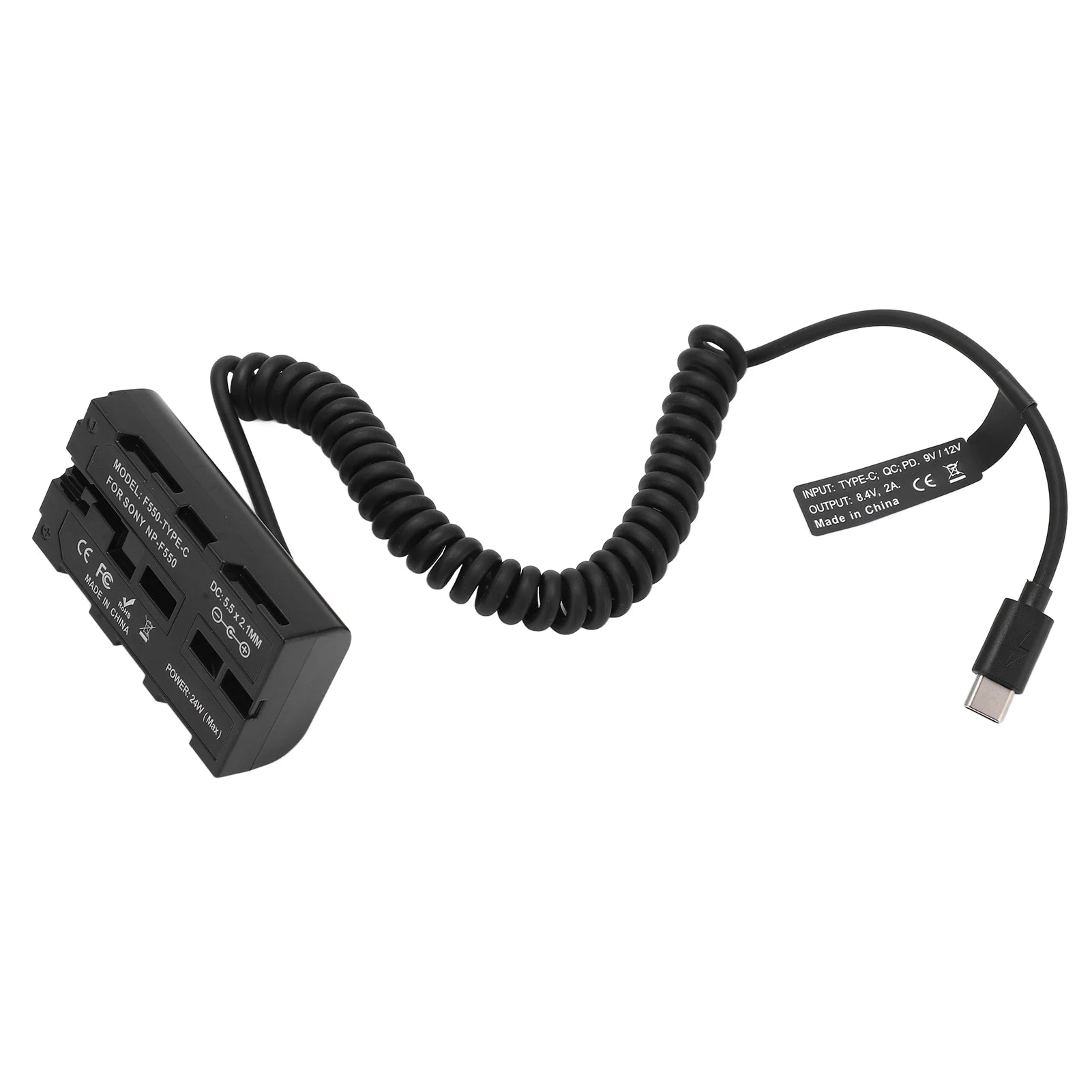 Spring Cable Dummy Battery C NP F550 Power Adapter Monitor Fill Light