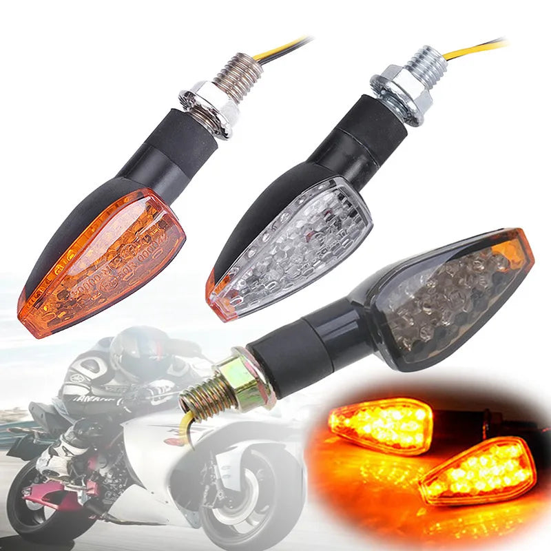2 Universal Flashing Turn Signals Motorcycle LED Lights Rear Blinker