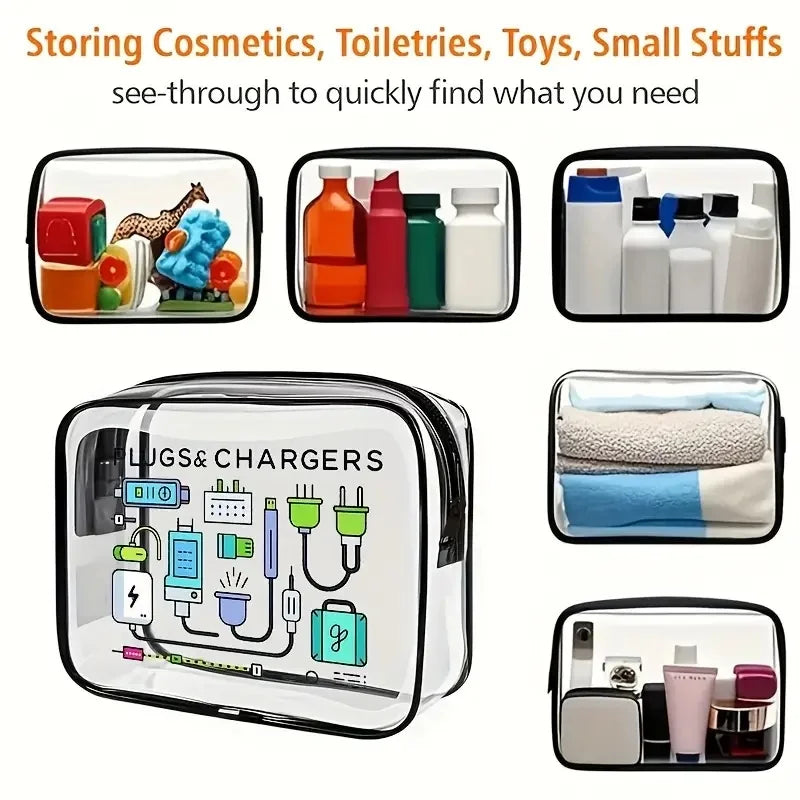 Transparent Cosmetic Bag Zipper Multipurpose Clear Carry Case