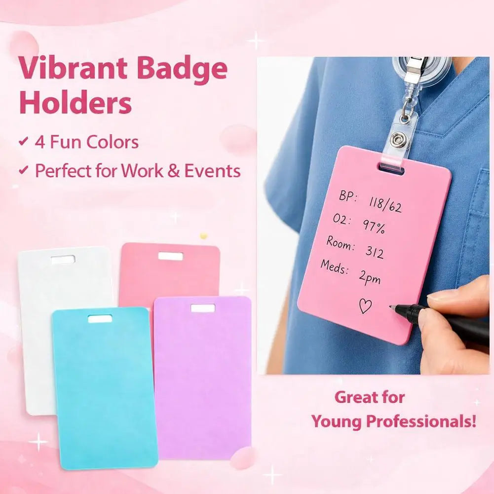 Reusable Erasable Nurse Badge Notepad Card with Pen Erasable Badge Notepad Zpaxo