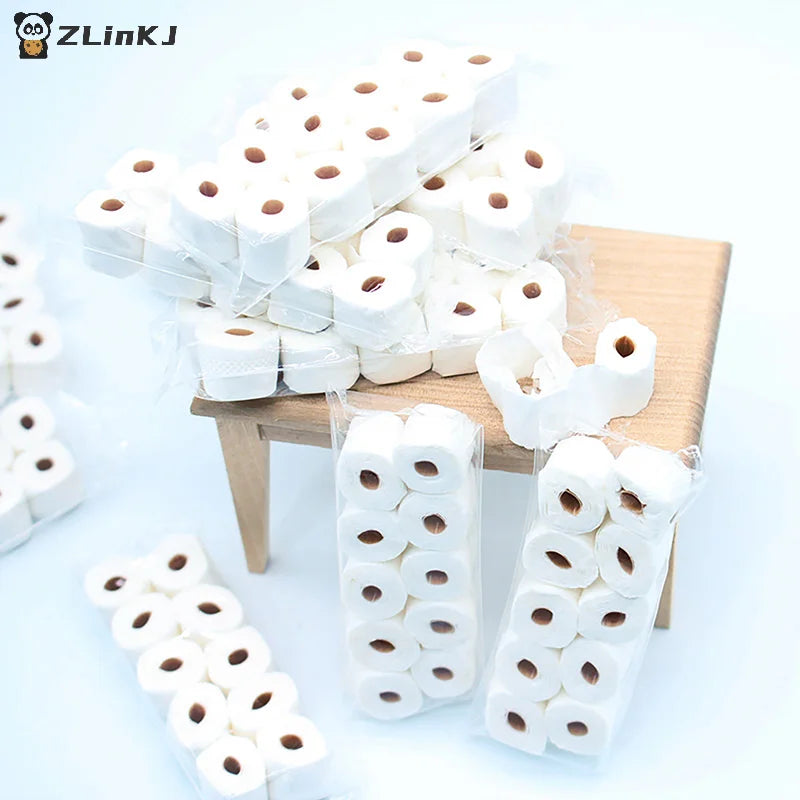 ▶1/12 Dollhouse Simulation Toilet Paper Roll Model Dollhouse Mini Bathroom Accessories Dolls House Home Deocration Zpaxo