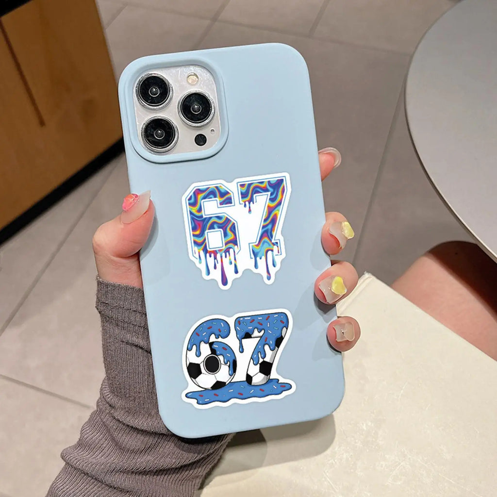 Waterproof 67 Number Meme Stickers Vinyl Decals Bulk Laptop Water