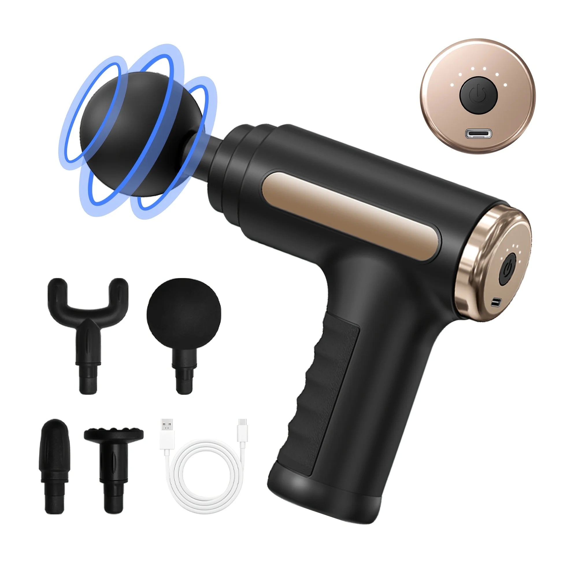 Massage Gun Deep Tissue/Handheld Electric/USB Rech//Travel Home Use/Body Muscles Fitness Zpaxo