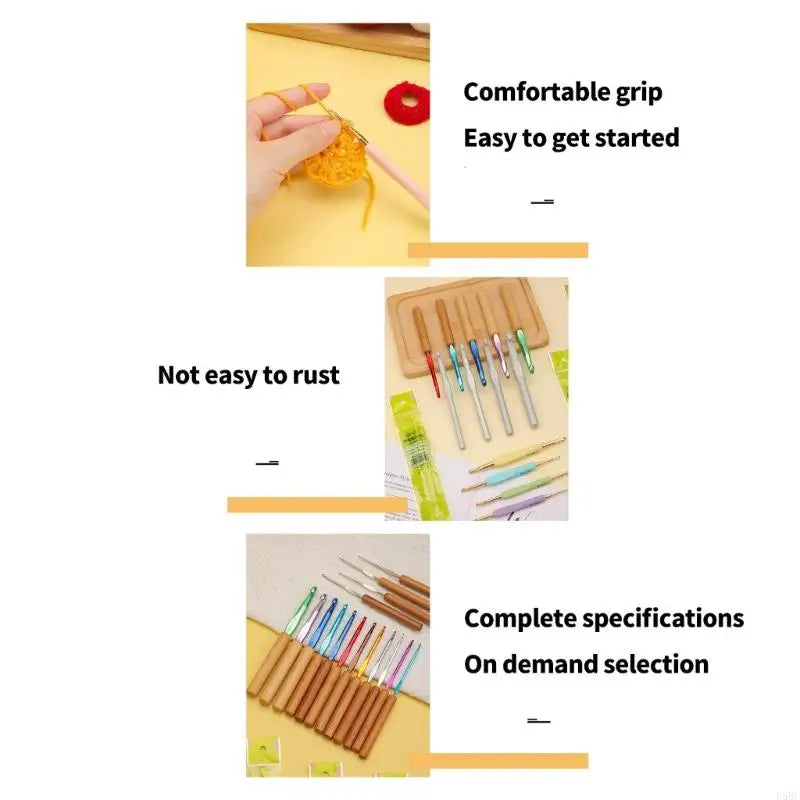 Double Head Knitting Needle Single Crochet Hook Ergonomical Crocheting
