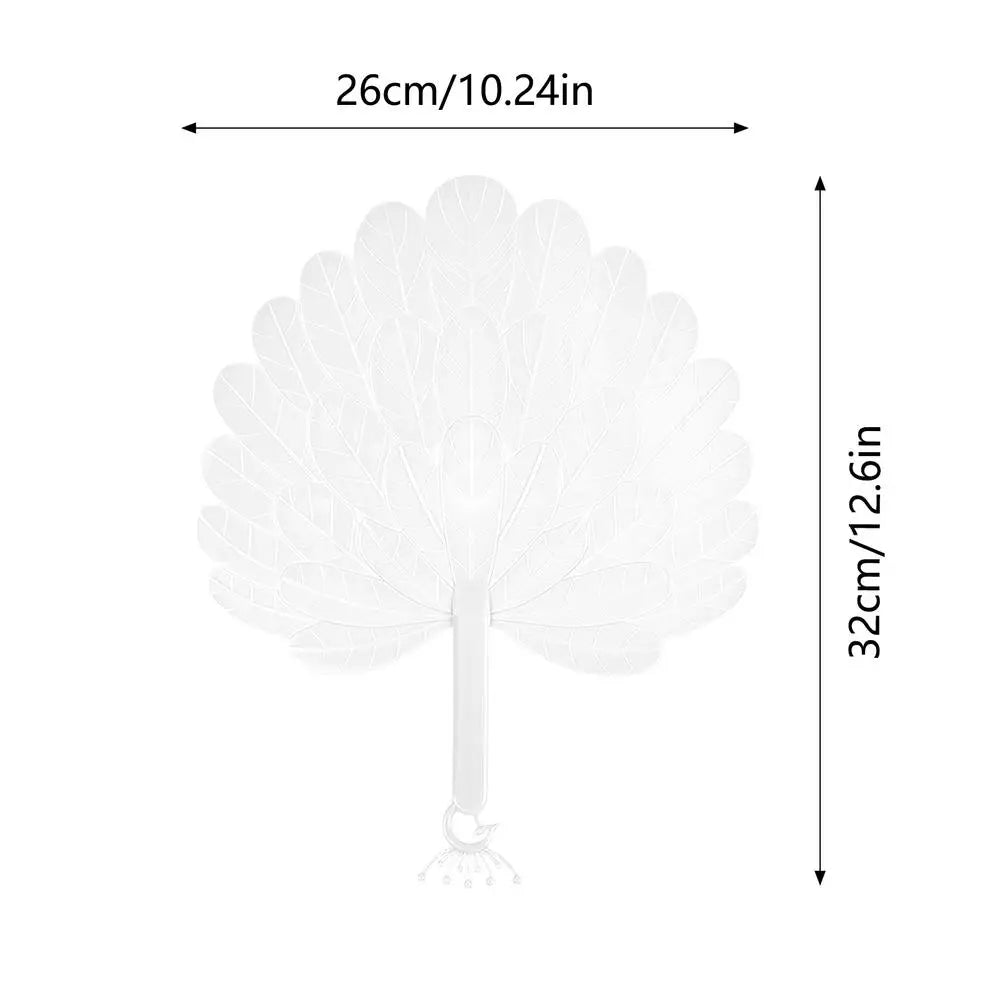 Artificial Palm Leaf Hand Fan – Portable Cooling & Decor Decorative Hand Fan Zpaxo White