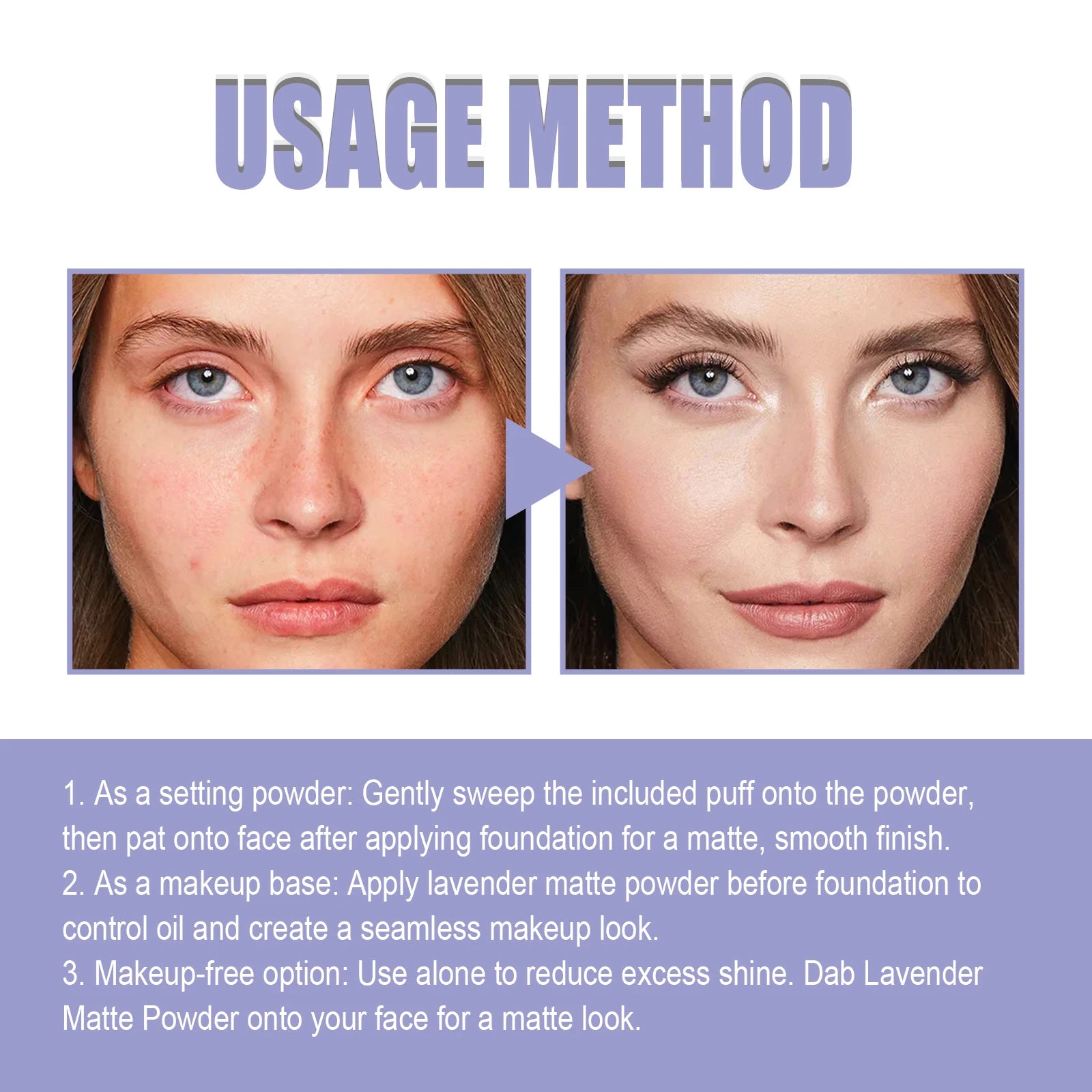Eelhoe Lavender Matte Setting Powder – Oil Control, Waterproof Matte Setting Powder Zpaxo