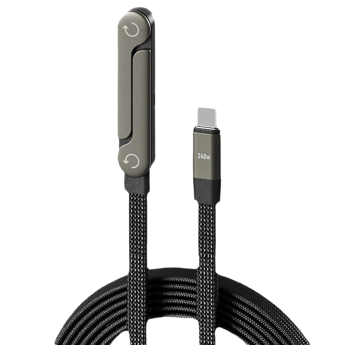 240W Fast Charging Invisible Holder Charger Cable Stand Built-in Zpaxo Black 1.5m