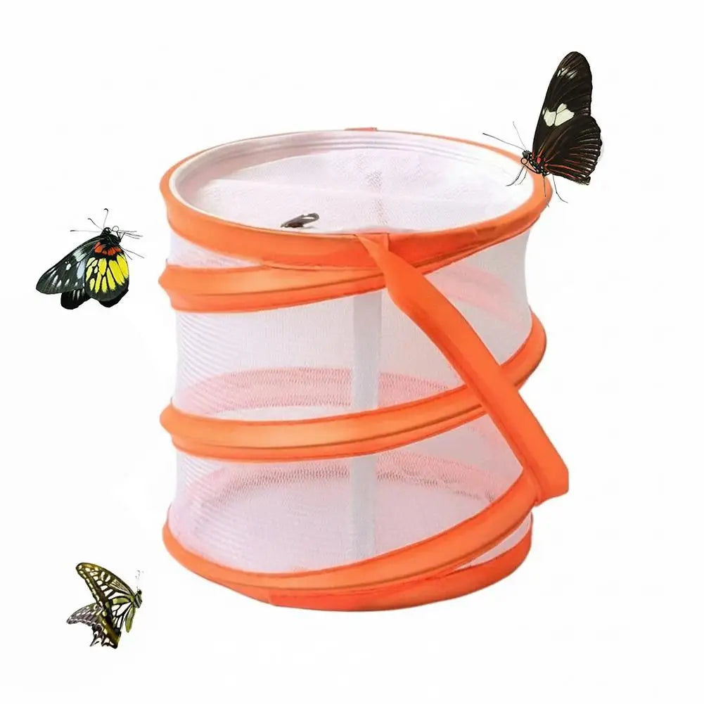 Retractable Kids Insect Butterfly Net & Observation Cage Set Insect Catching Net Zpaxo Orange cage