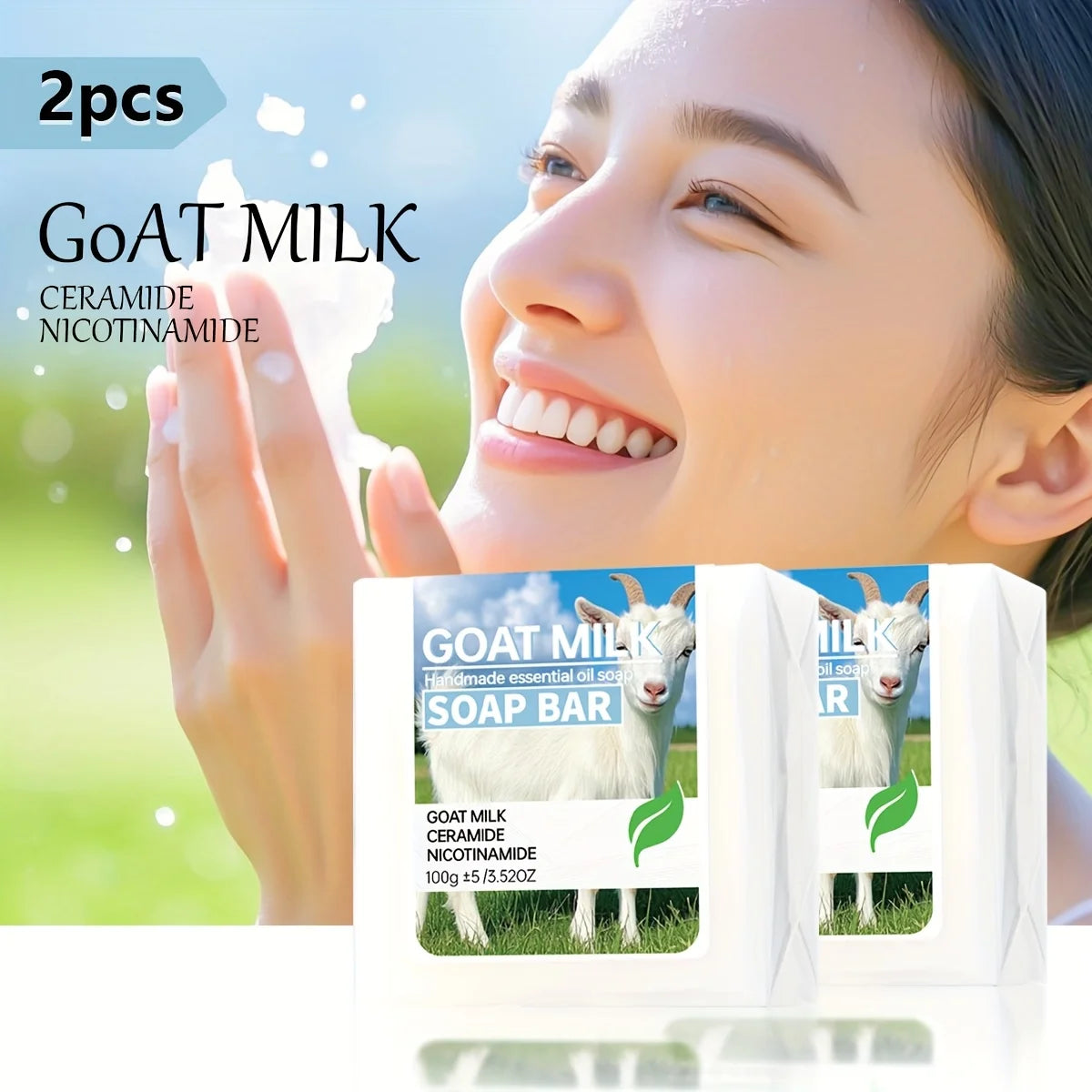 Goat Milk Ceramide & Niacinamide Soap – Face & Hand Bar 2pcs Cleansing Bar Soap Zpaxo Default Title