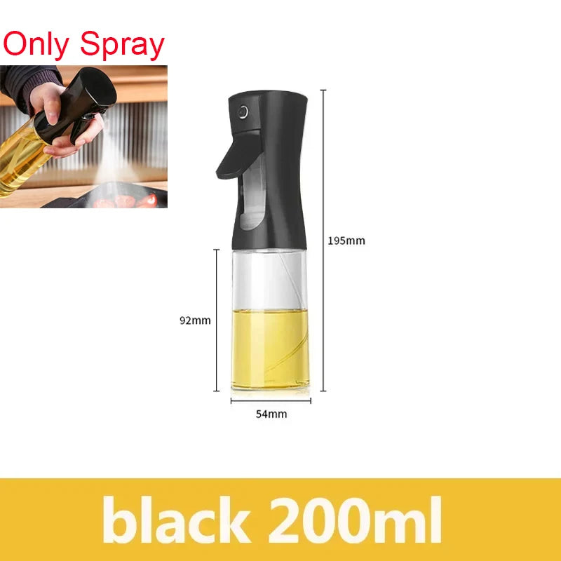 2in1 500ml Plastic kitchen oil sprayer Spray Oil Olive spray bottle for oil Dispenser BBQ Baking Roasting Picnic Kitchen Tool Zpaxo spray black 200ml