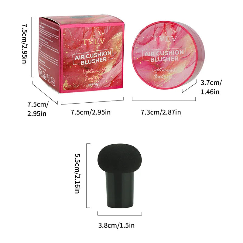 Multi-Use Air Cushion Blush - Lightweight Long-Lasting, Portable Easy Touch-Up for All Skin Tones Zpaxo
