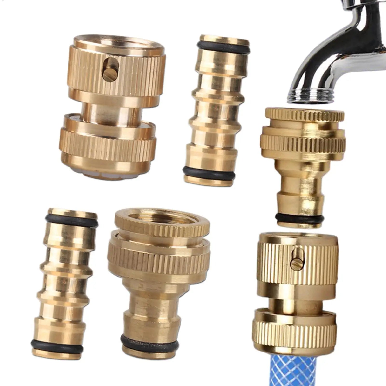 Quick Connect Hose Fittings Brass Tube Watering Coupling Disconnect