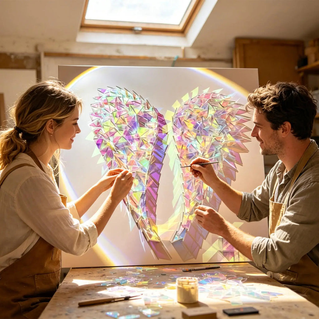 50/100X Square Shape Laser Plexiglass Rainbow Board Acrylic Iridescent/Radiant Circle DIY Advertising/Home Decorate Zpaxo