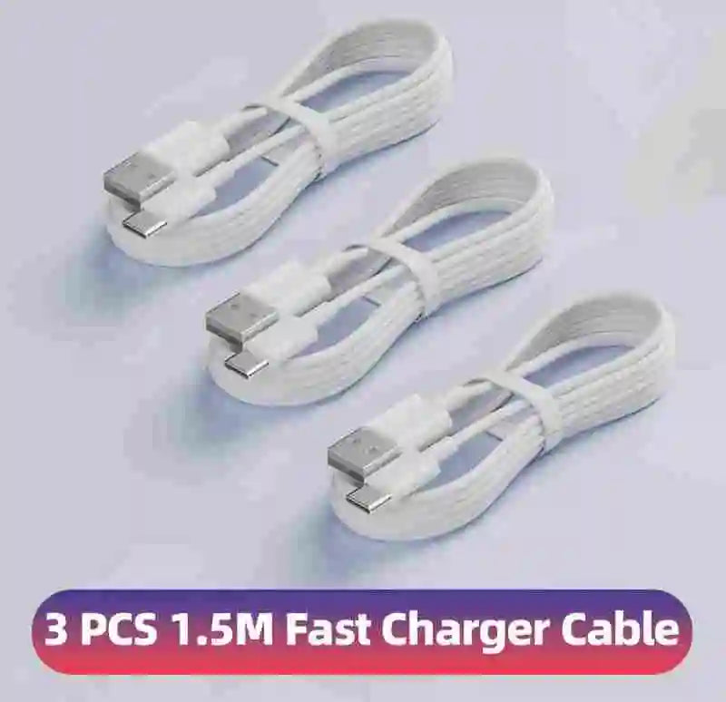 QCMAX 1-3PCS 10A 100W Type C Super Fast Charging Cable Data Cord For Huawei OPPO vivo iQoo Quick Charing USB C Cables Zpaxo 1.5m 3PCS Type-C to USB-A