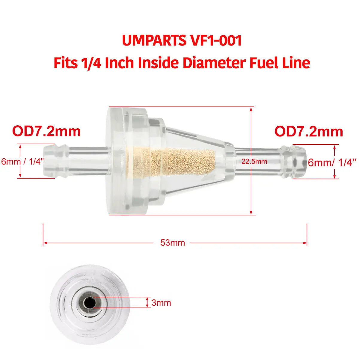 1 4 Inline Clear Gas Fuel Filters Replacement Small Plastic Universal