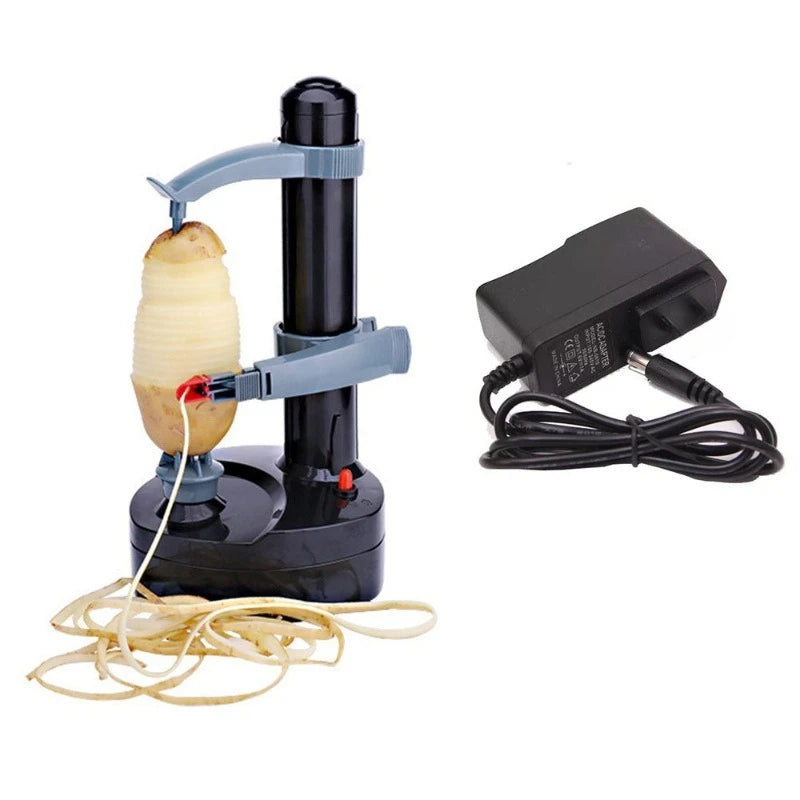 New Household Electric Peeler Multifunctional Fruit and Potato Peeler, Removable Cleaning Peeler ABS Stainless Steel Material Zpaxo Black US plug