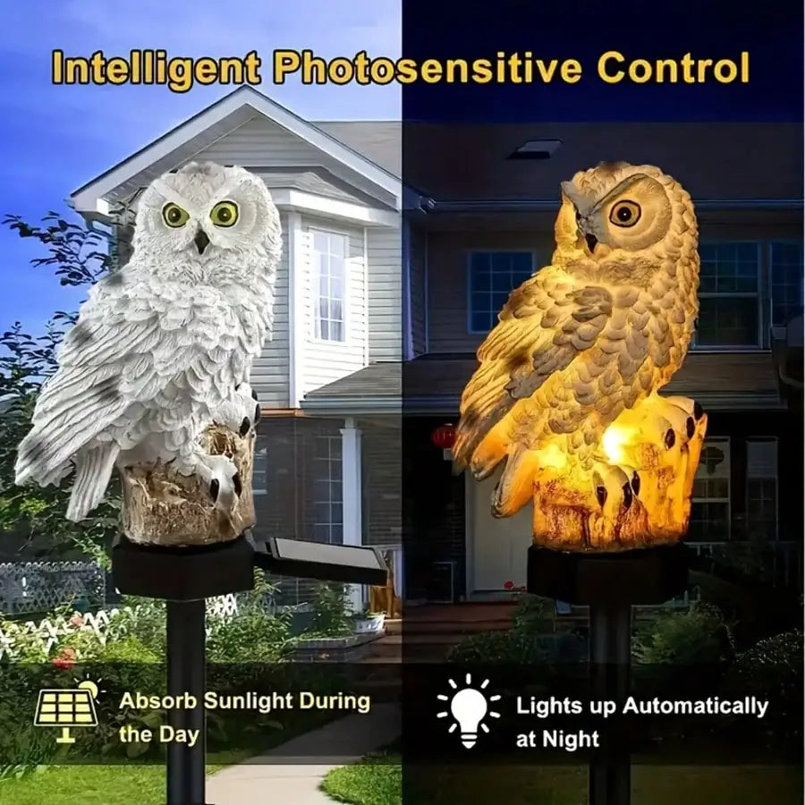 Solar-powered Owl Garden Ground Light Outdoor Waterproof LED Lawn