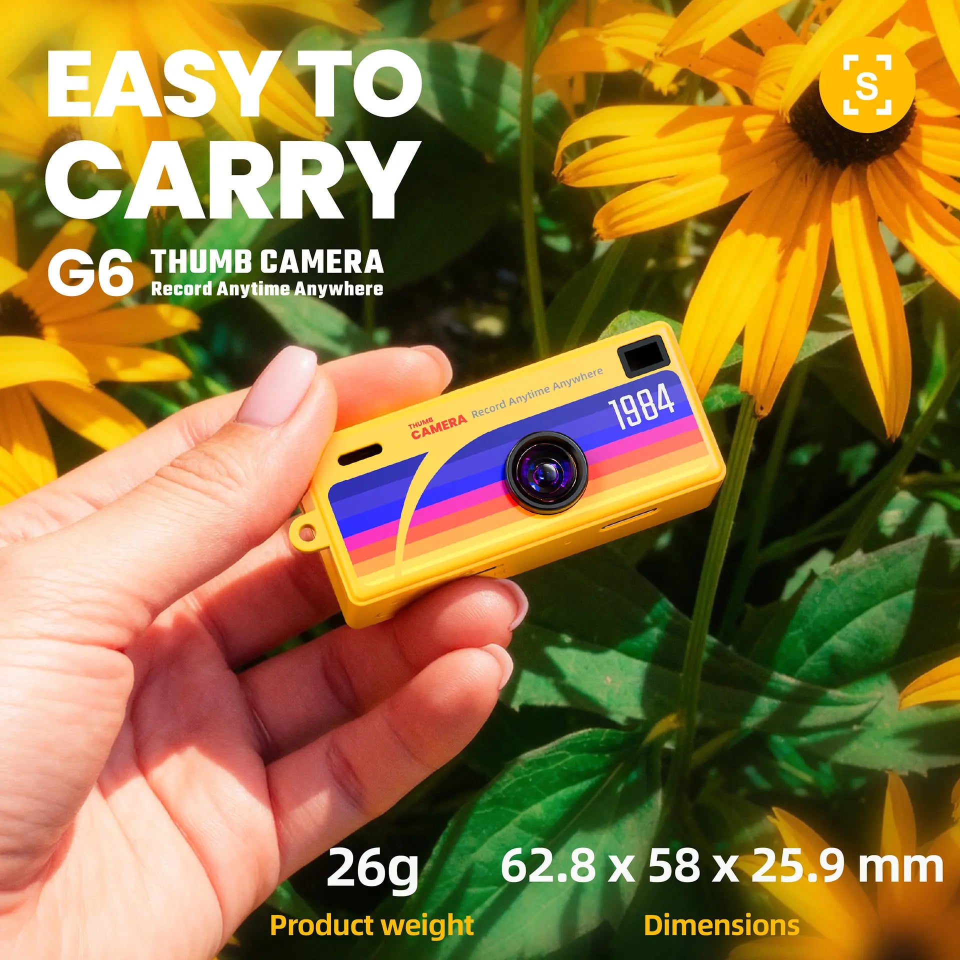 2026 G6 Thumb Camera 0.96inch Keychain Camera Student Party Outdoor Sports Camera Video Shooting Children Camera Video Recorder Zpaxo