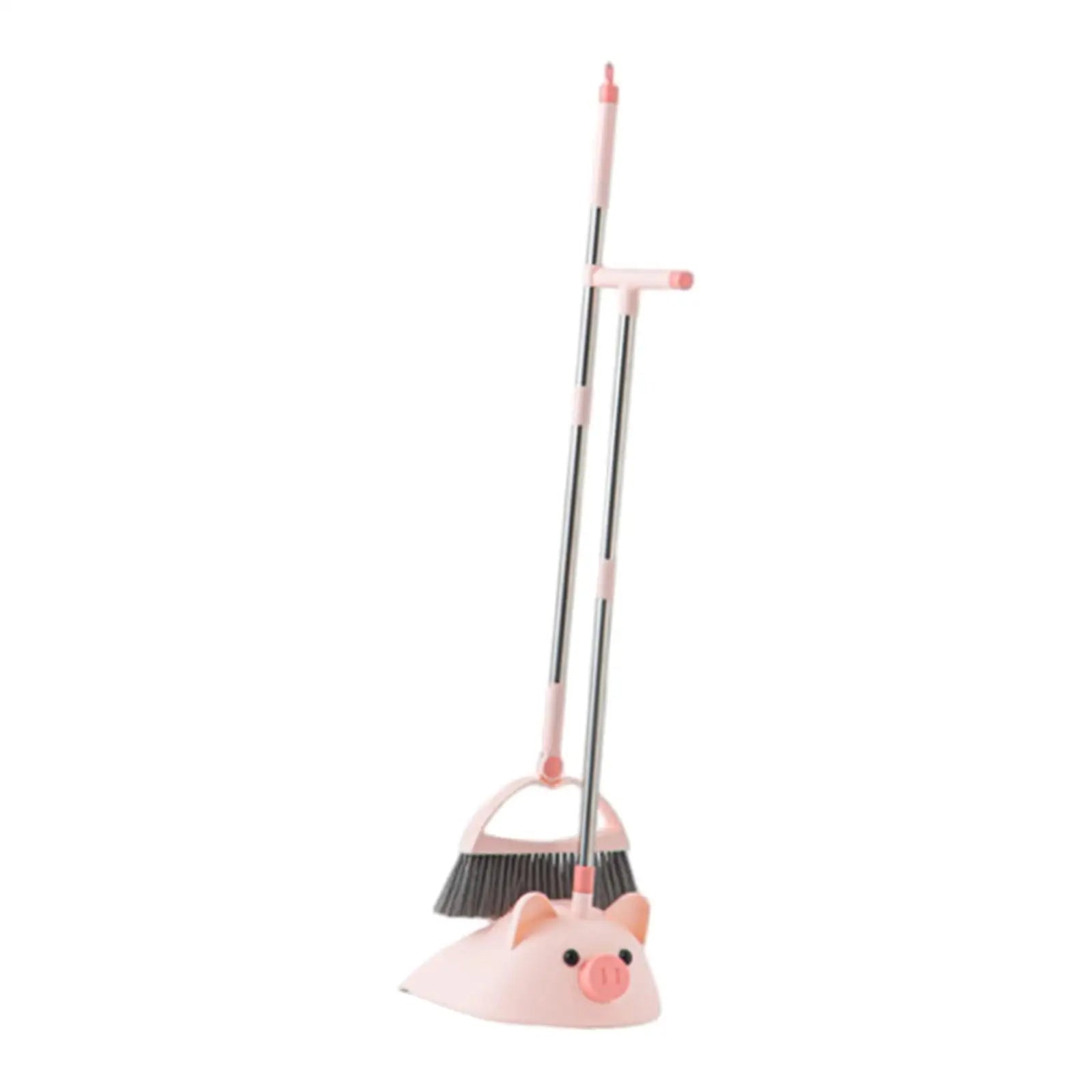 2Pcs Broom And Dustpan Set Sweeping Broom Dense Pet Bristles for Office Home Zpaxo
