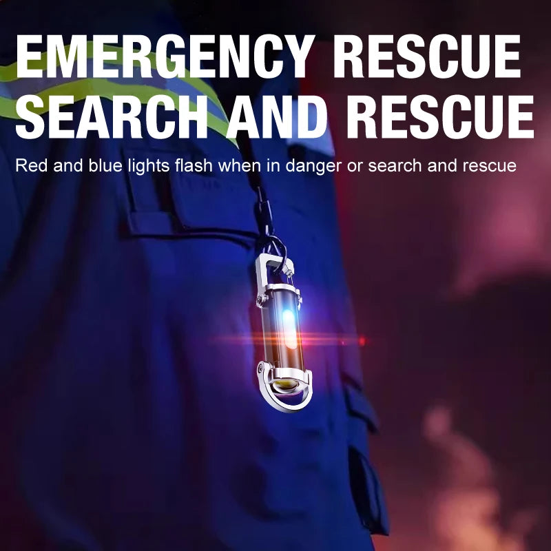 COB LED Keychain Flashlight – Rechargeable Waterproof Pocket Light