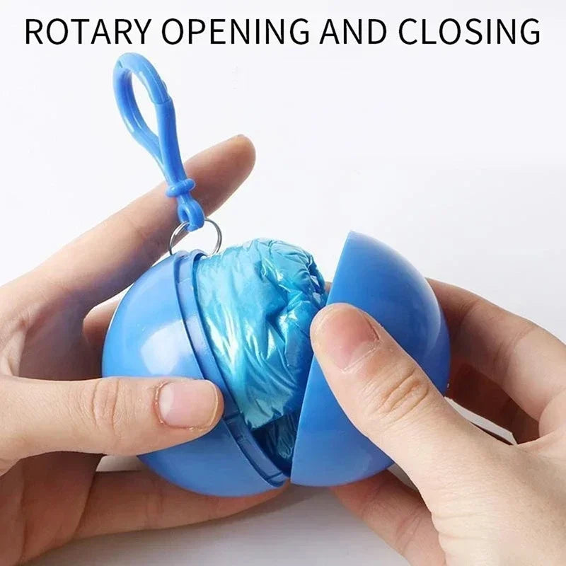 New Portable Disposable Raincoat Keychain Compression Ball Pocket Ball Outdoor Adult Travel Hangable Poncho Camping Gear Zpaxo