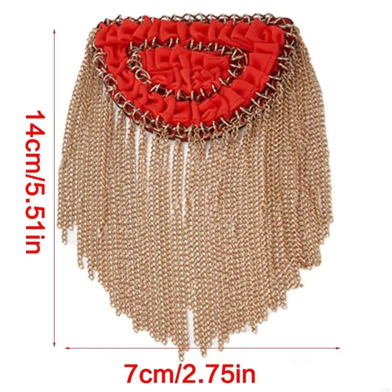 Metal Tassels Fringed Shoulder Epaulette Women Men Uniform Decoration