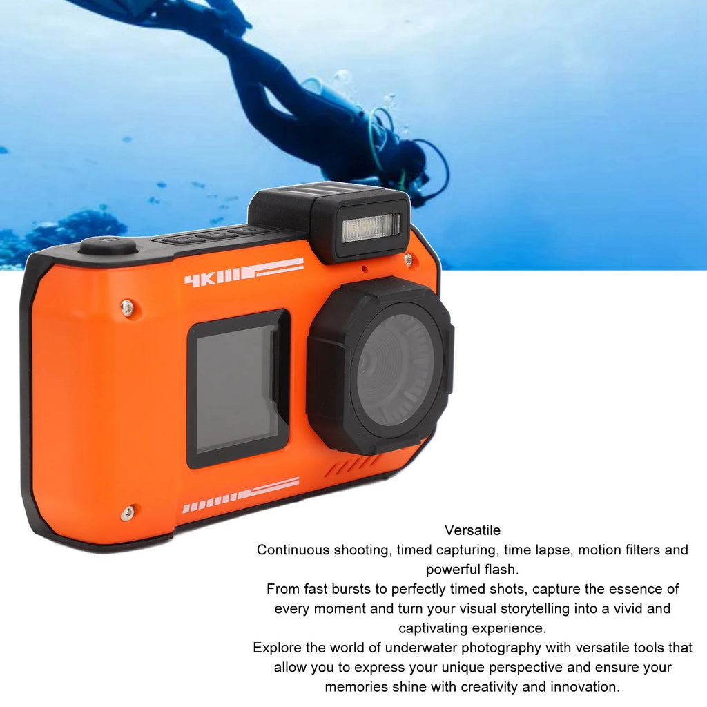 Underwater Camera 10x Optical Zoom 2500mAh 4K 65MP Autofocus