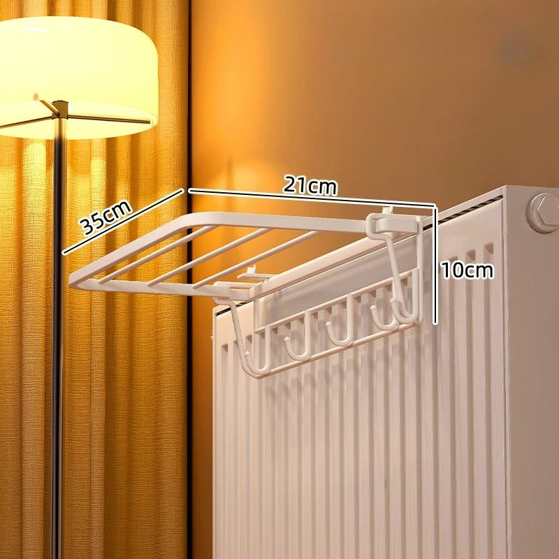 Heavy-duty Wall-mounted Radiator Rack Pull-out Clothes Drying Shelves