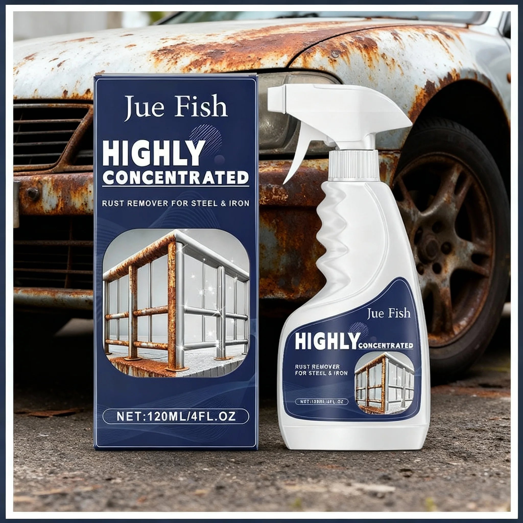 Powerful Metal Rust Remover Spray 120ml – Fast Rust Dissolver Rust Remover Spray Zpaxo 1PC