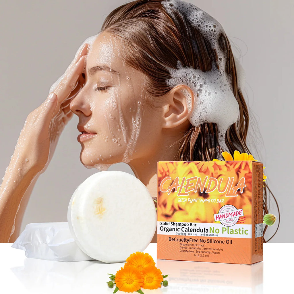 Calendula Essential Oil Shampoo Soap – Oil Control & Moisture Handmade Shampoo Bar Zpaxo Default Title