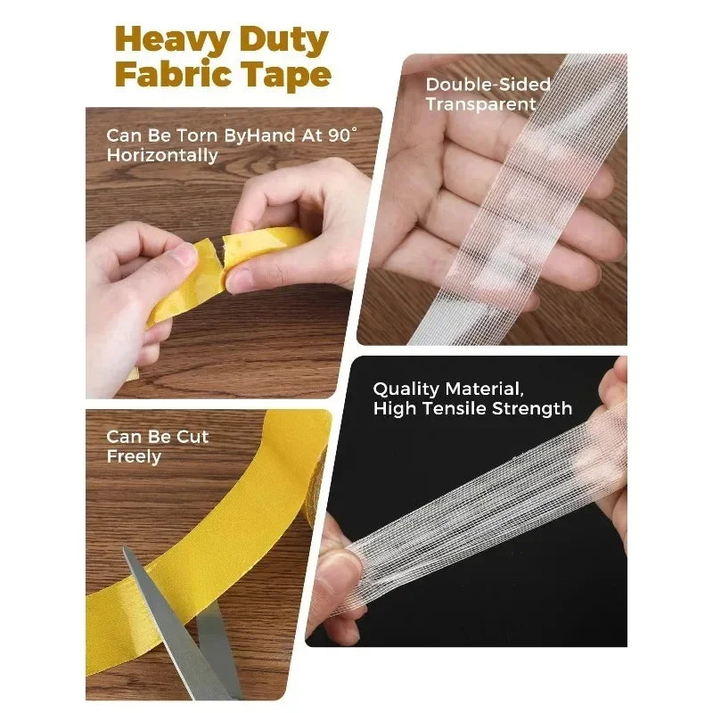 Strong Adhesive Tape Waterproof Double-sided Adhesive Mesh Tape Transparent for Clothes Hemming Carpet Installation No Sew Zpaxo