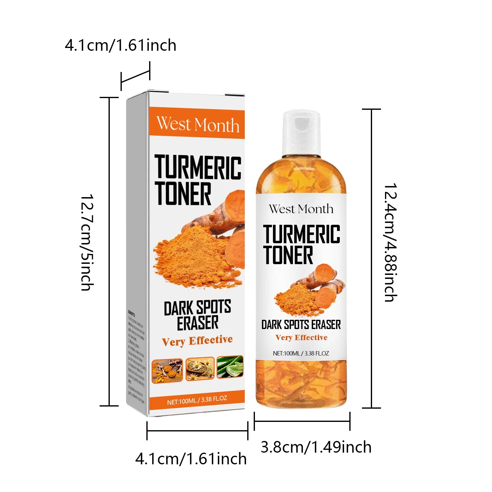 Turmeric Toner Dark Spots Removal Brightening Spots Corrector Remove Freckle Fade Melasma Moisturizing Turmeric Face Toner Zpaxo