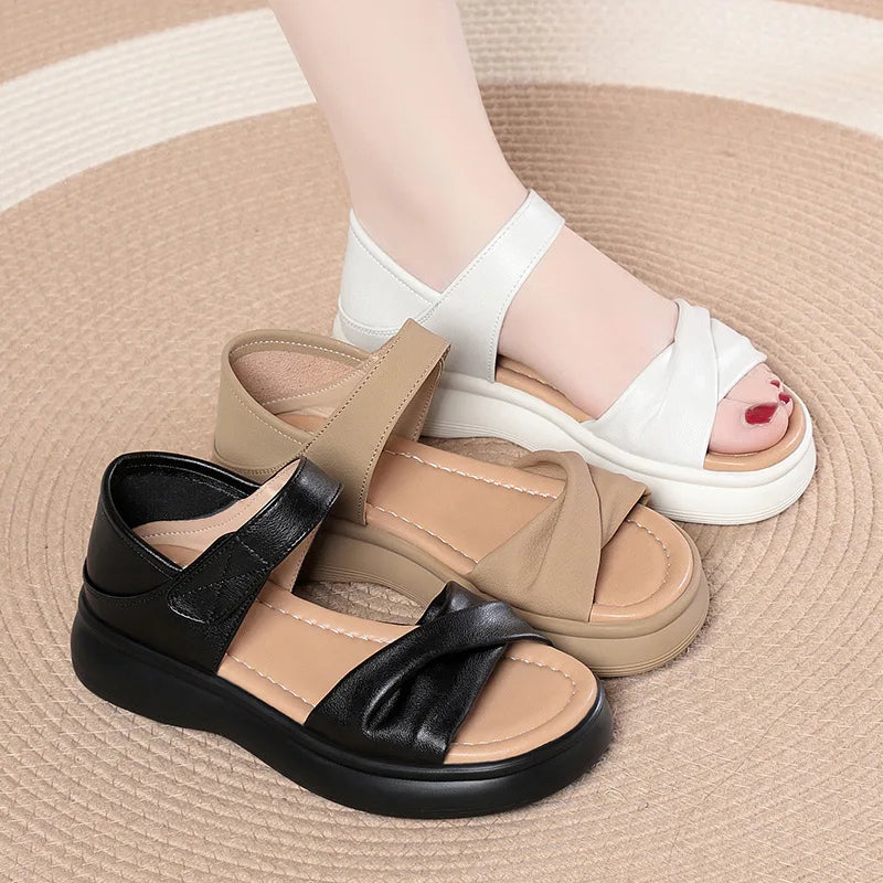 2025 Spring Summer Casual Comfortable Sole Large Simple Thick-soled Zpaxo