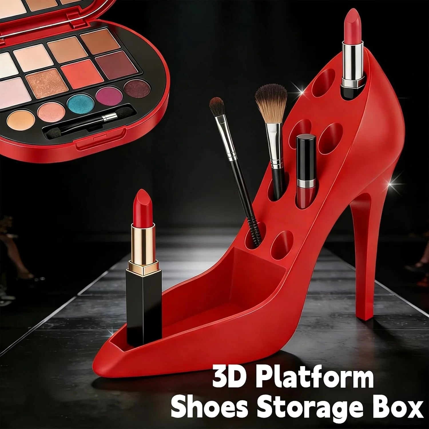 3D Printed Heel Shaped Makeup Brush Holder Beauty Tool Organizer