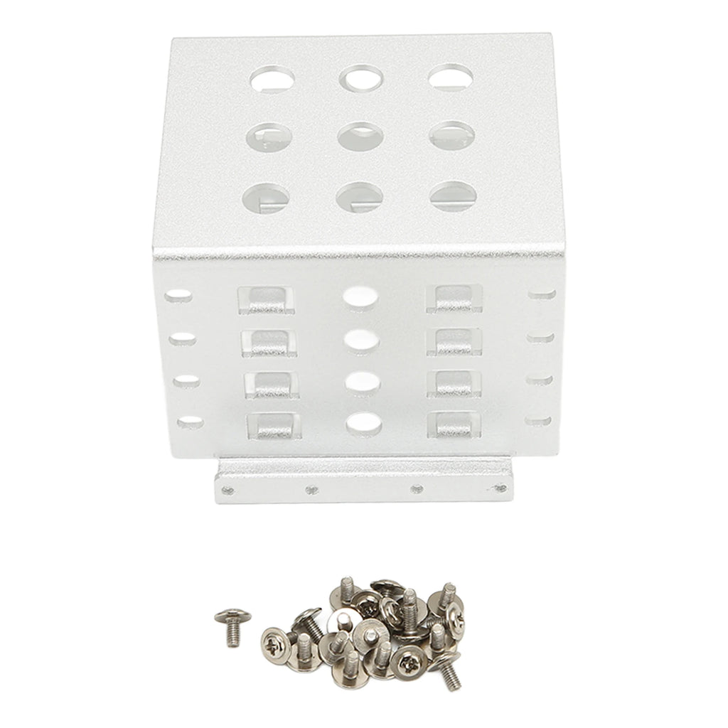2.5in HDD Mounting Rack Aluminium Alloy Hollow Design High Hardness 2.5in Hard Drive Cage Mounting Adapter for 2.5in IDE HDD SSD Zpaxo Silver