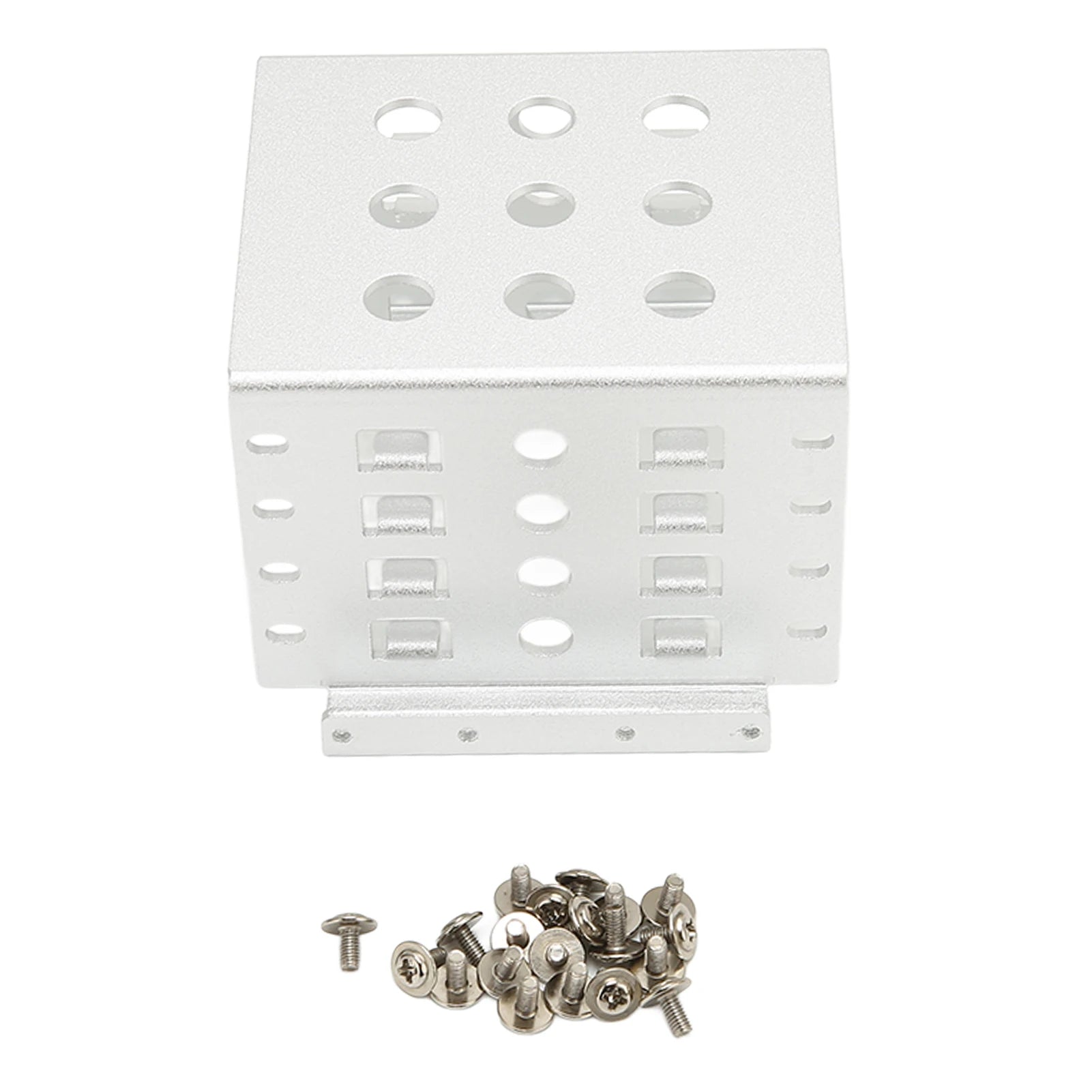 2.5in HDD Mounting Rack Aluminium Alloy Hollow Design High Hardness 2.5in Hard Drive Cage Mounting Adapter for 2.5in IDE HDD SSD Zpaxo Silver