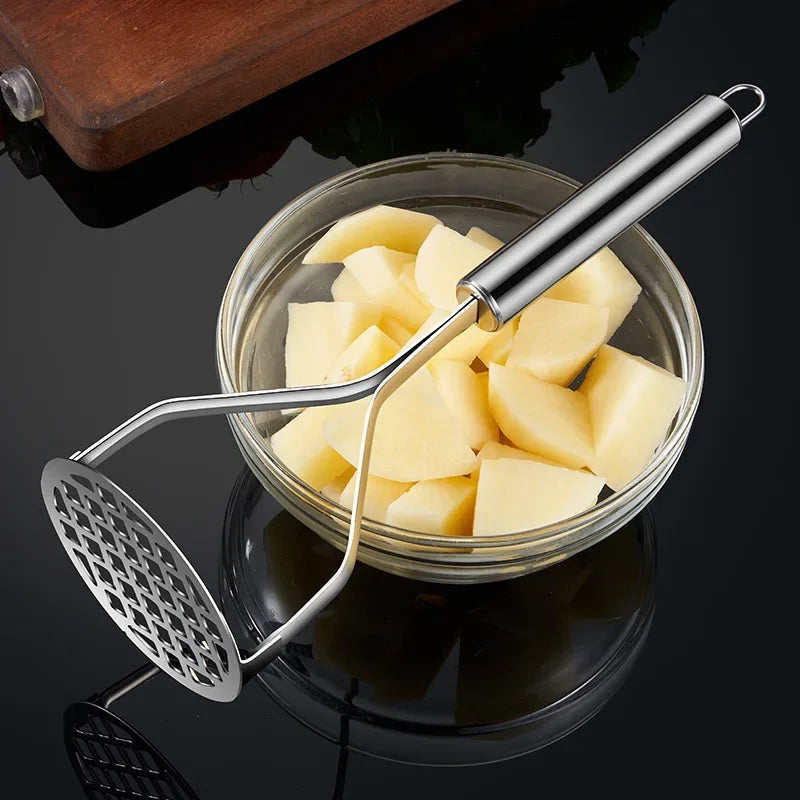 Stainless Steel Potato Masher & Ricer – Garlic & Veggie Tool Potato Masher & Ricer Zpaxo Silver