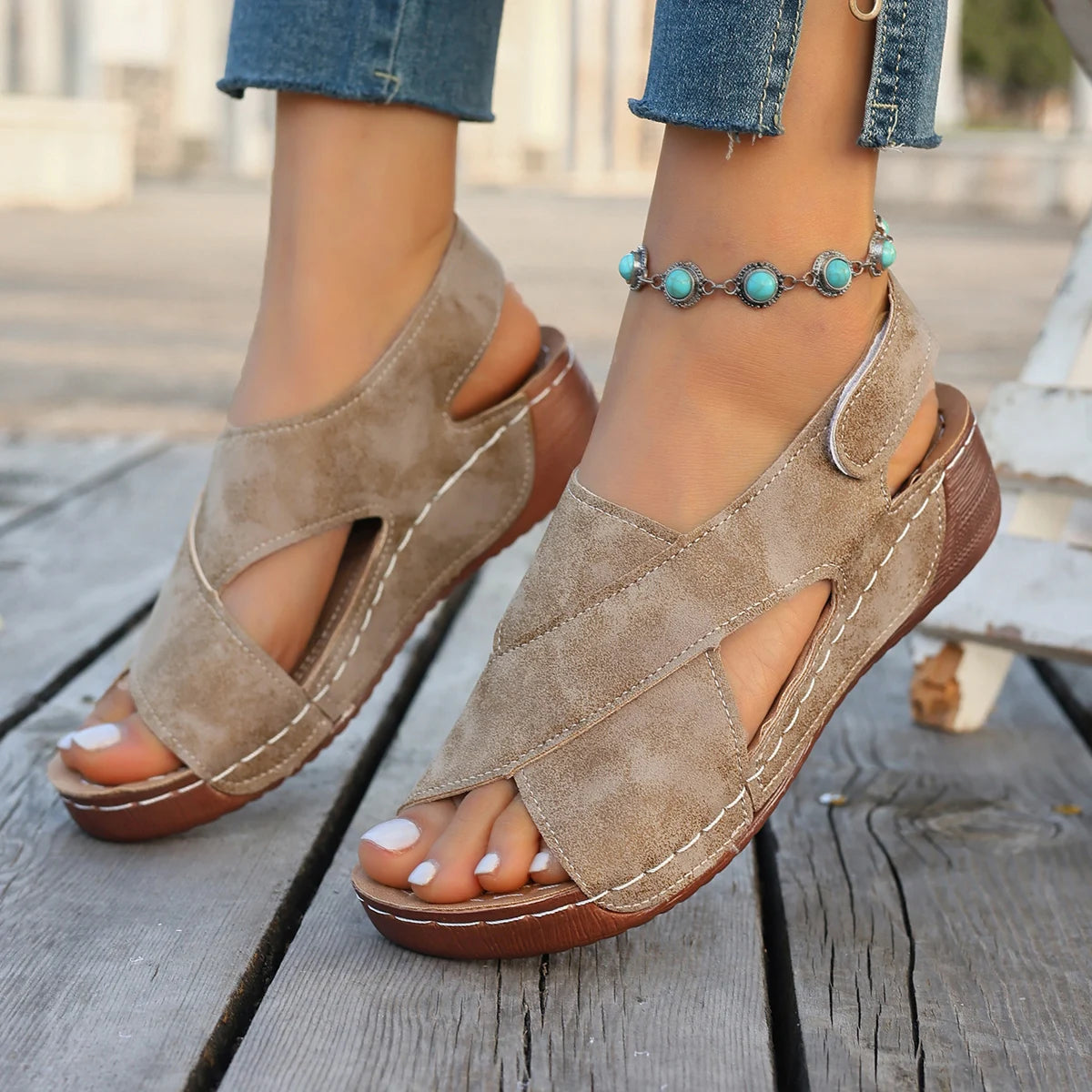 Women Platform Sandals Summer Mix Color Sandals Luxury Designer Shoes for Women Casual Beach Lightweight Shoes Zapatos De Mujer Zpaxo
