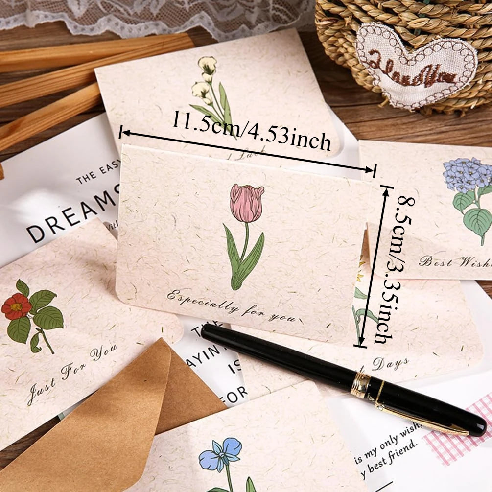 Tulip Thank You Cards with Envelopes – Floral Greeting Card Set