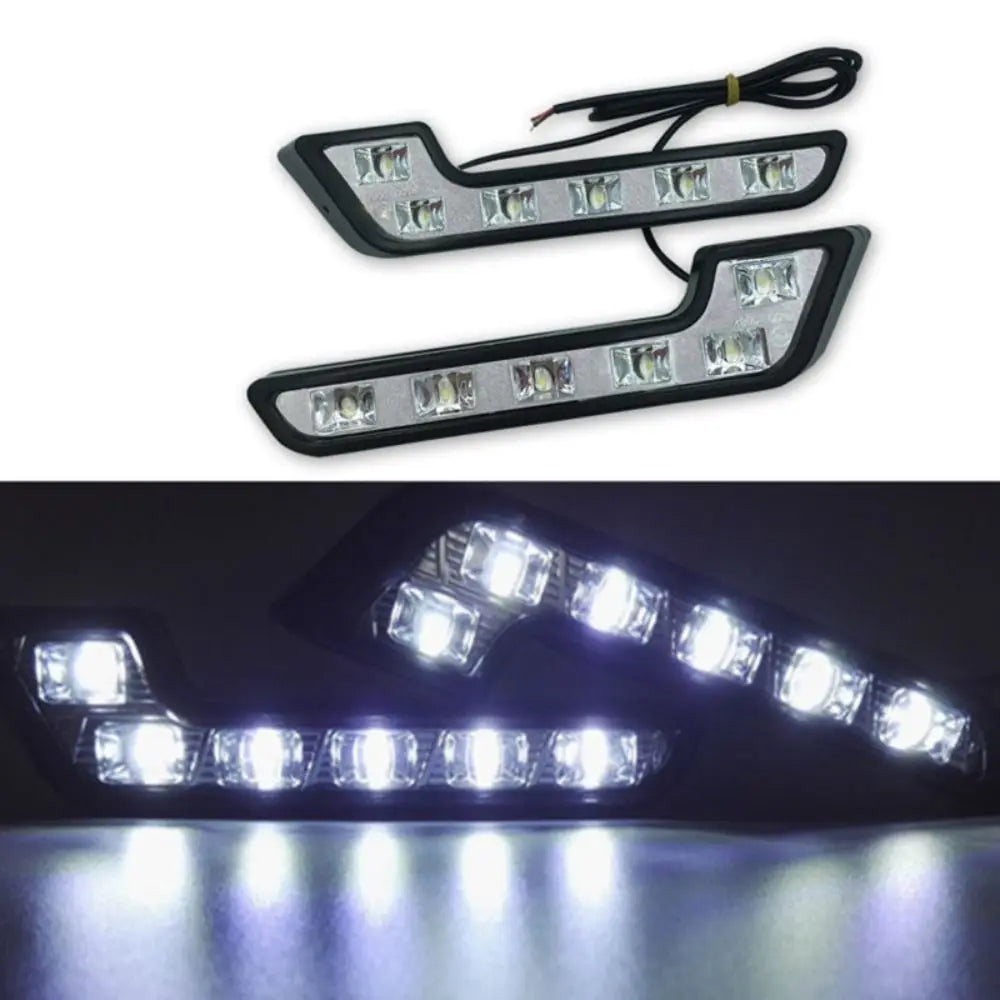 Replacement 12V Daytime Running Lights 6 LED Bright L Shaped Driving Zpaxo