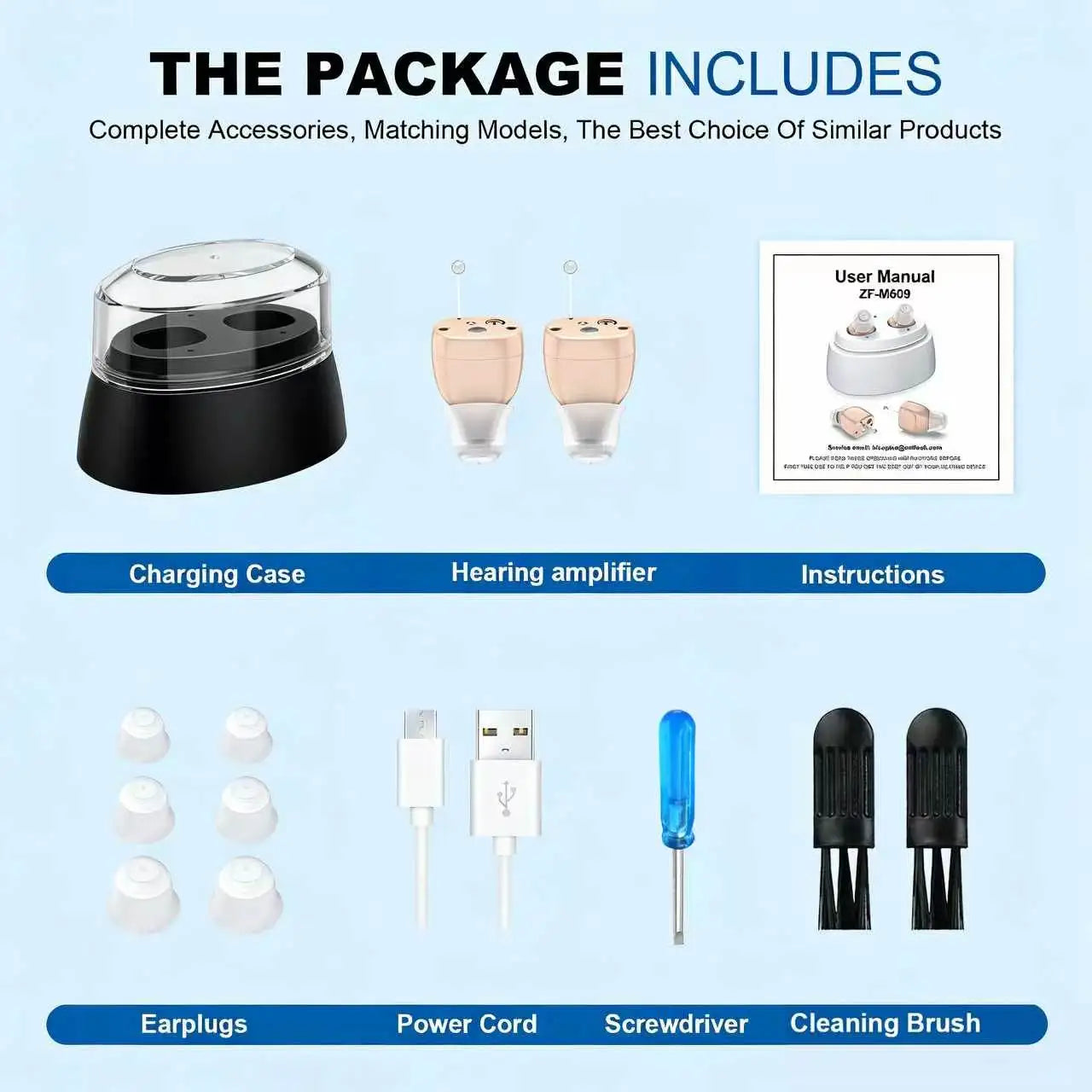 CIC Rechargeable Hearing Aid Mini Smart Amplification Aids Noise