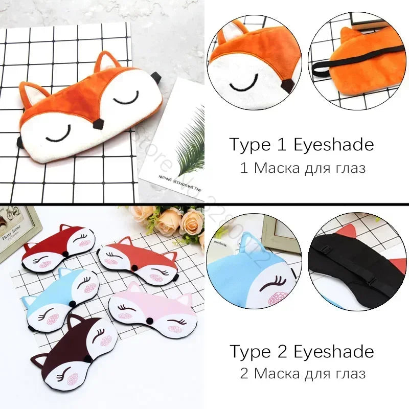 Cute Fox U Shape Neck Pillow Animal Cotton Plush Travel Car Home Pillow Health Care with Eye Mask Nap Animal Pillow Almohada Zpaxo
