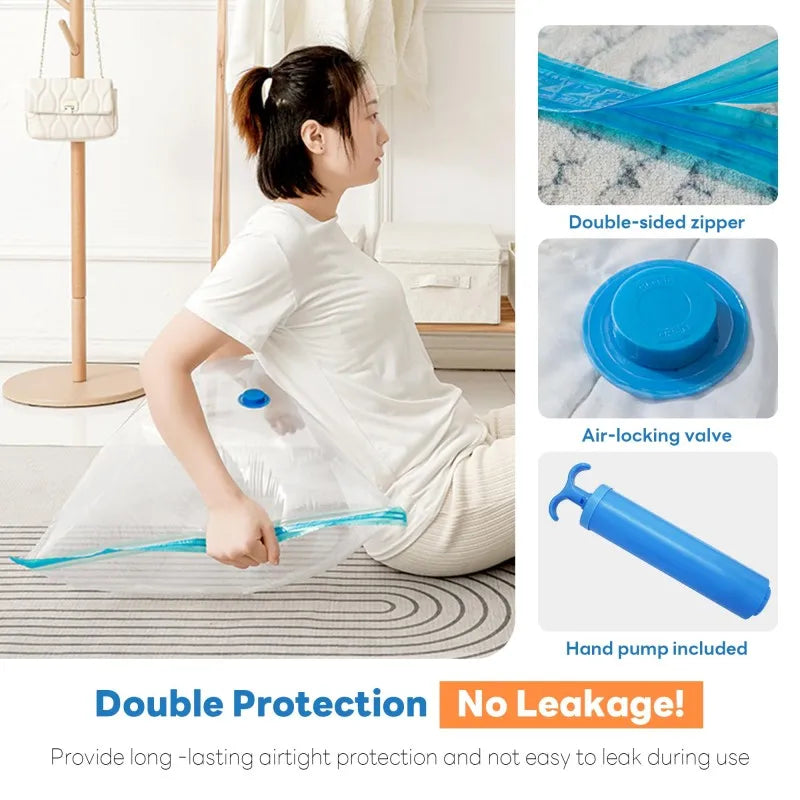 Large Capacity Vacuum Storage Bags for Clothes,Bedding,Space Saving Bags Storage Space Saver Compression Bags Vacuum Seal Packet Zpaxo
