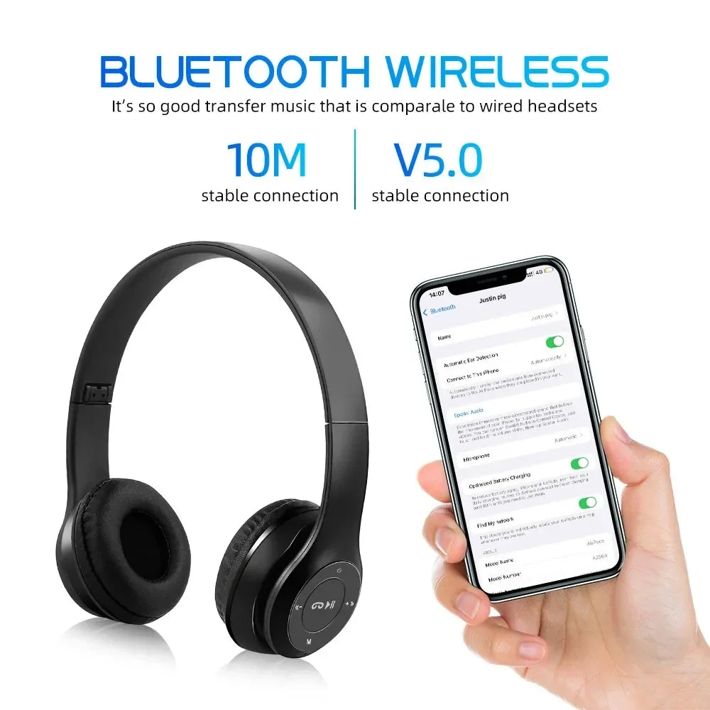 Bluetooth 5 0 Headsets Wireless Headphones Wired Earphones Support TF