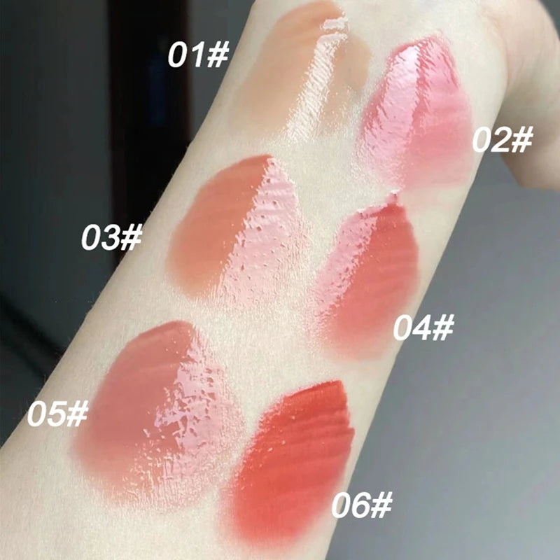 Sweet Lip Gloss Jelly Lip Glaze Moisturizing Lip Tint Mirror Waterproof Non-stick Cup Solid Makeup LipOil Lipstick Cosmetic Zpaxo