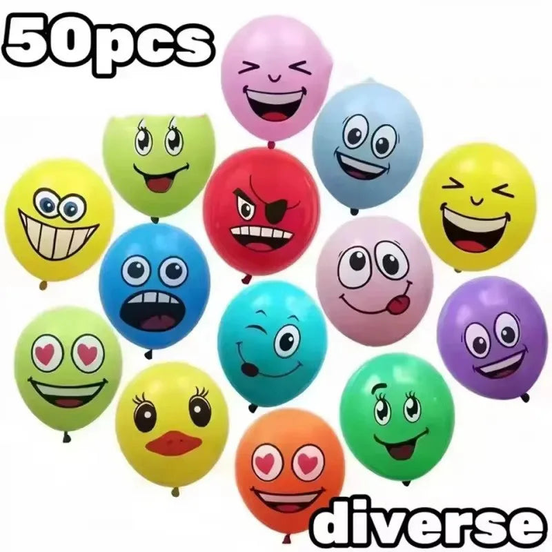 Smiley Face Latex Balloons – Kids Birthday Party Décor 10–60 Pack