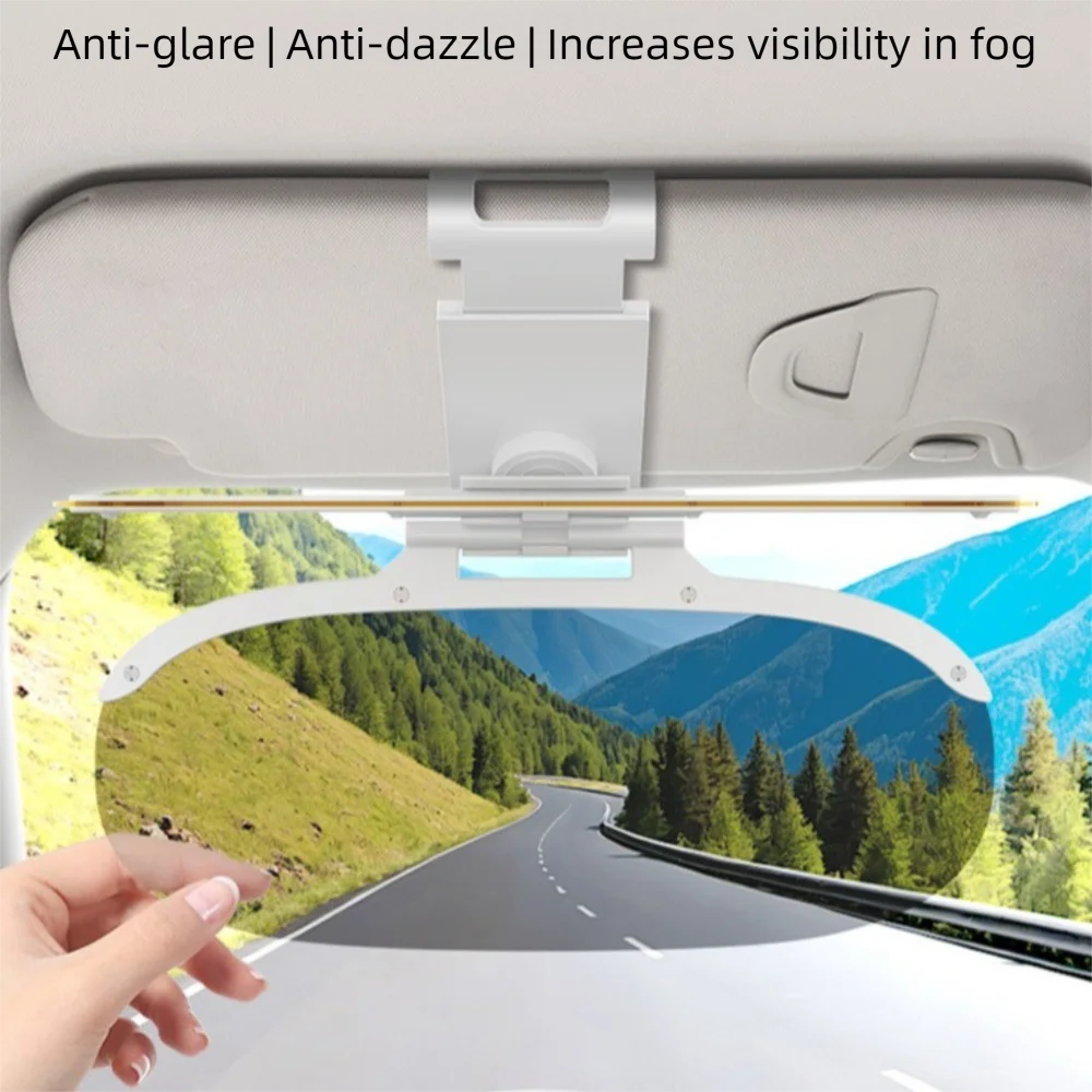 HD Car Sun Visor UV Fold Flip Down Anti Sunlight Dazzling Goggle Clear View Interior Mirrors Day Night Vision Driving Mirror Zpaxo