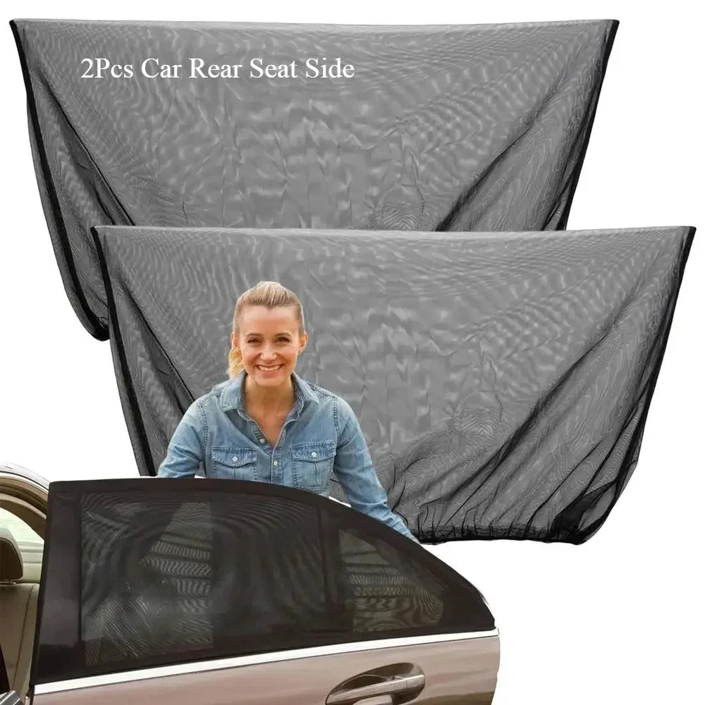 Car Rear Side Window Sunshade 99 UV Block Anti-mosquito Mesh Foldable Zpaxo Car Rear Seat Side
