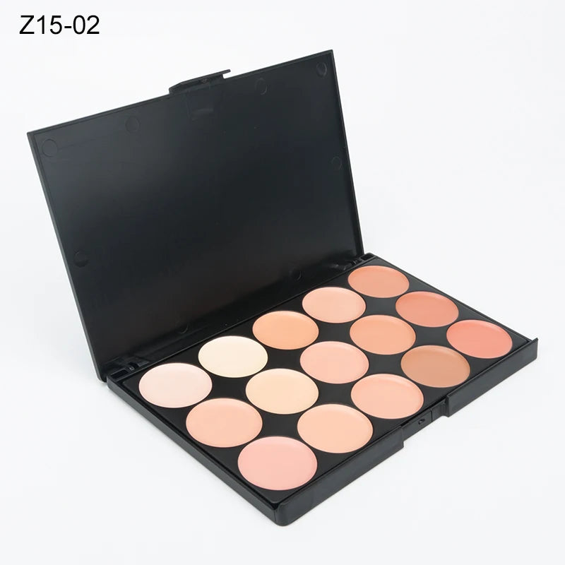15 Colors Face Concealer Cream Contour Palette,Moisture Cream Makeup Foundation Full Coverage Foundation Covering Perfect Makeup Zpaxo Z15-02