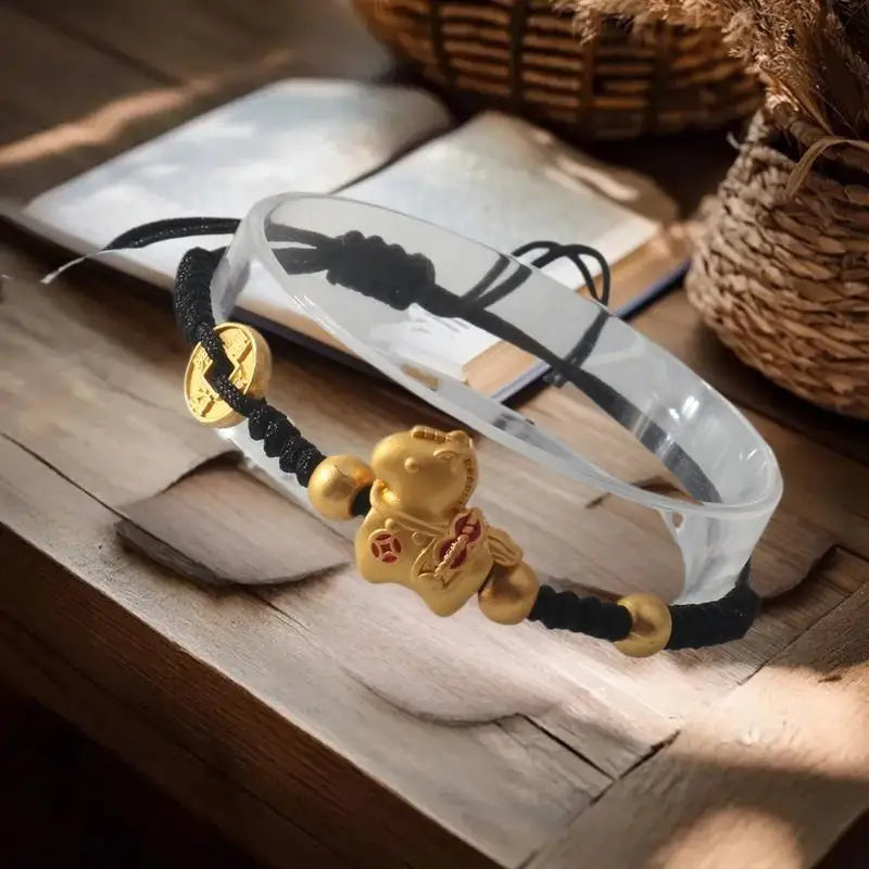 Exquisite 2026 Horse Zodiac Year Braided Rope Bead Bracelet Chinese Zpaxo